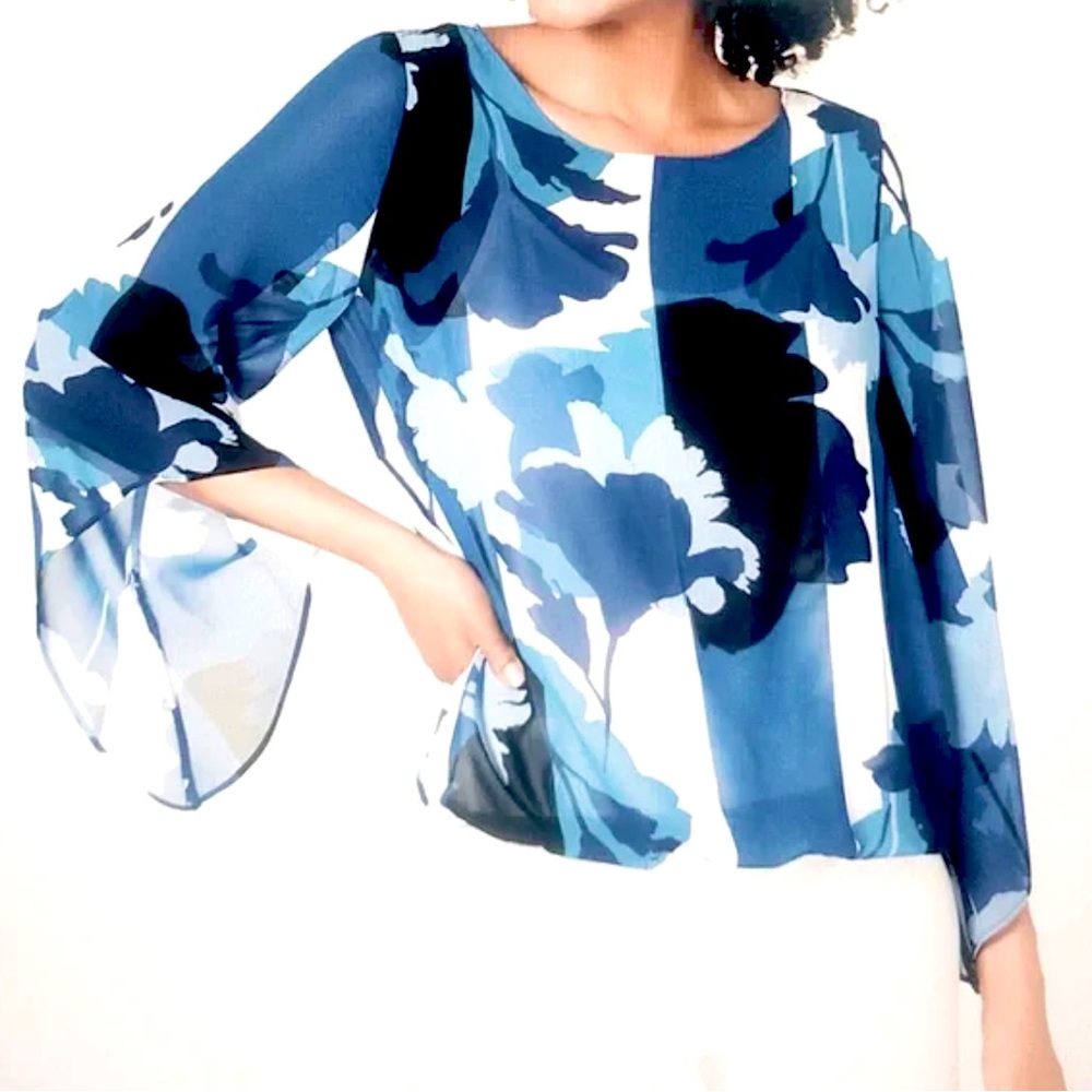 ALFANI - Angel Sleeve Floral Top